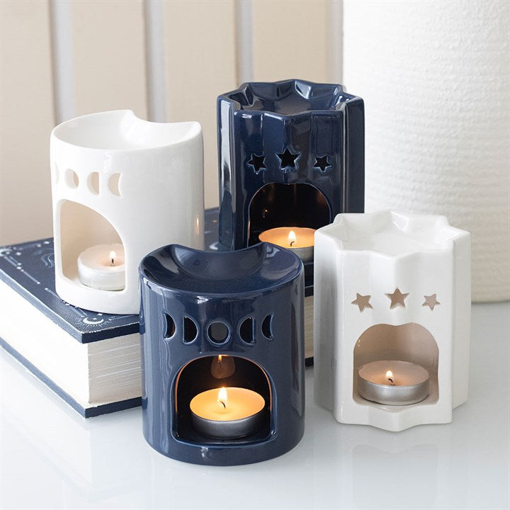 Blue Crescent Moon Oil Burner