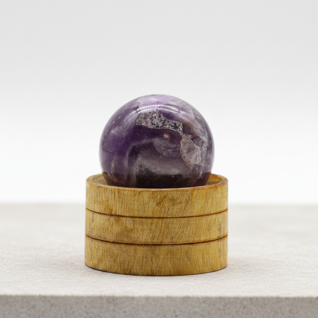 African Amethyst sphere clean minimal