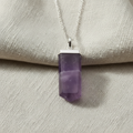 Amethyst Flat Pencil Pendant - No Chain