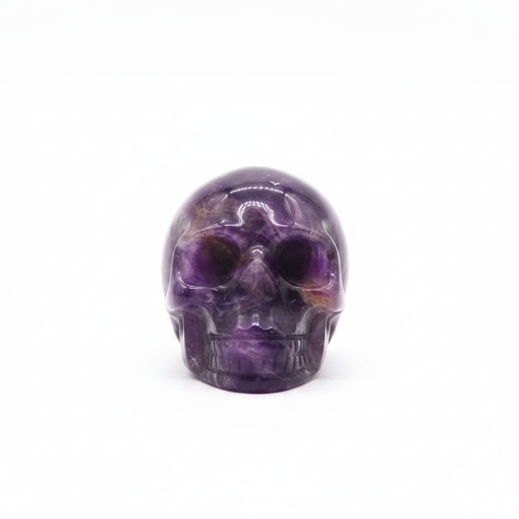 Amethyst Gemstone Skull - Clean Product Shot