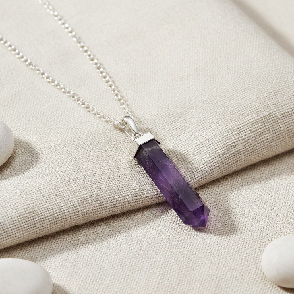 Amethyst Point Pendant - Lifestyle Shot