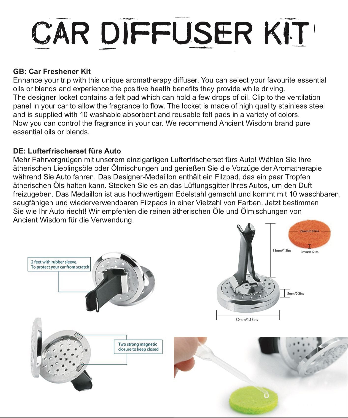 Car Diffuser Kit - Lotus Buddha
