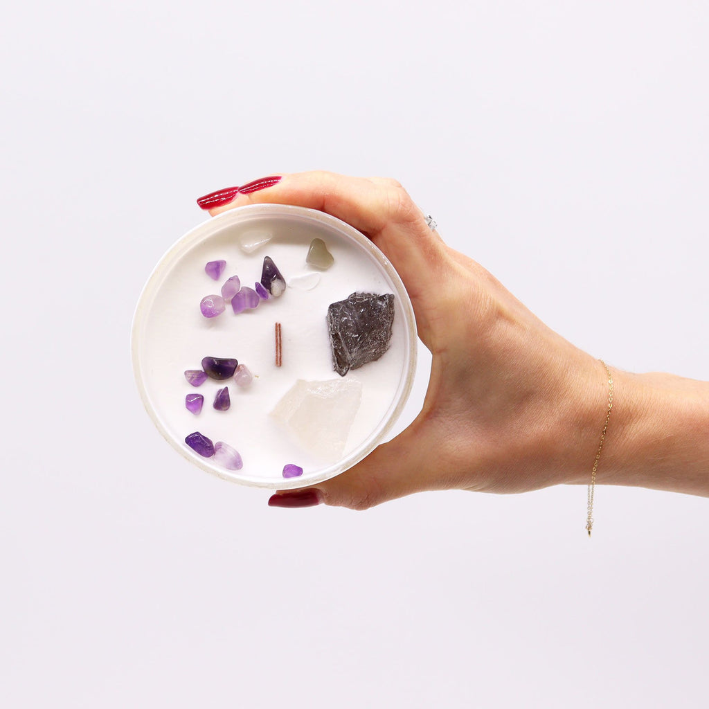Chakra Crystal Soy Candles - Crown Chakra