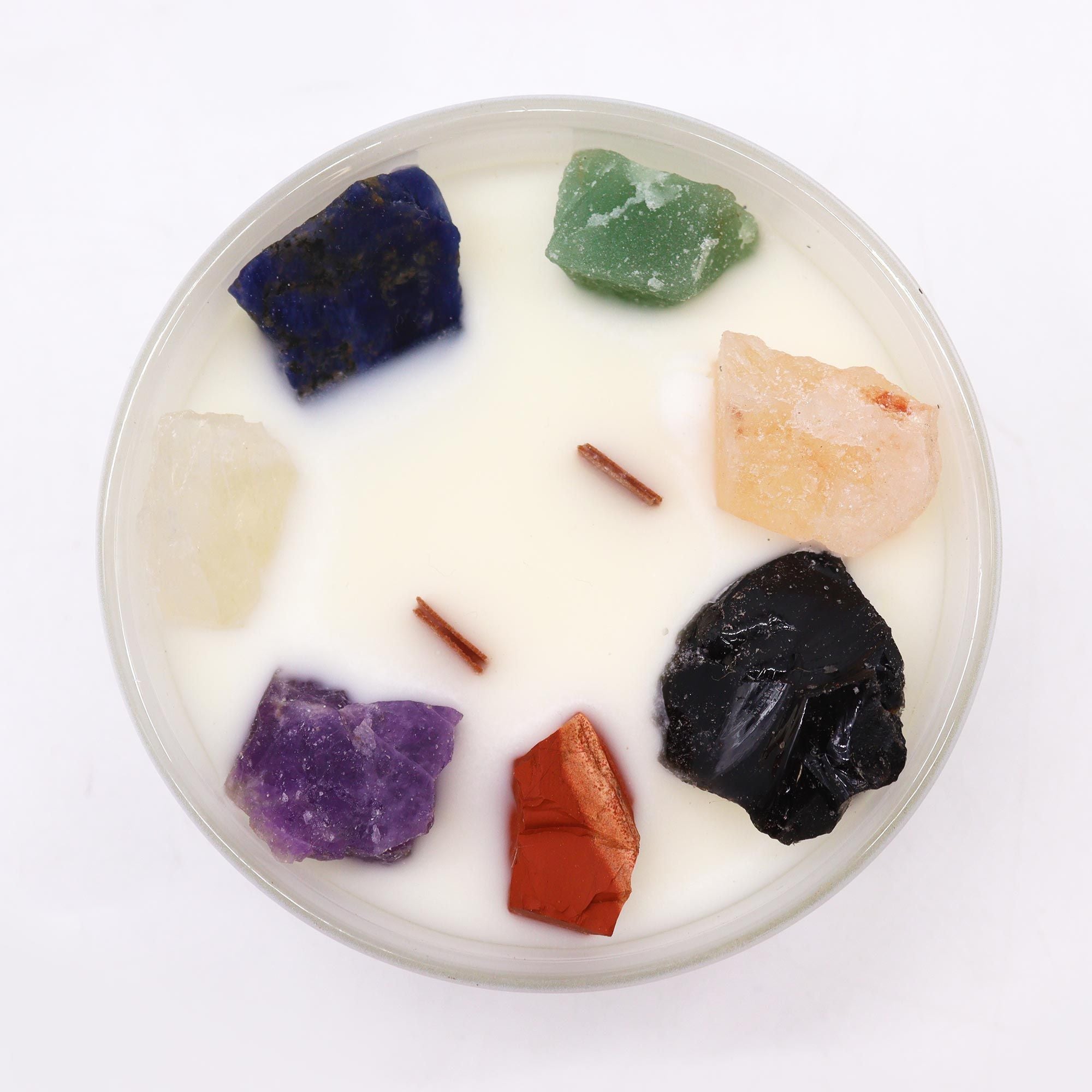 Large Chakra Crystal Soy Candles - Seven Charkra