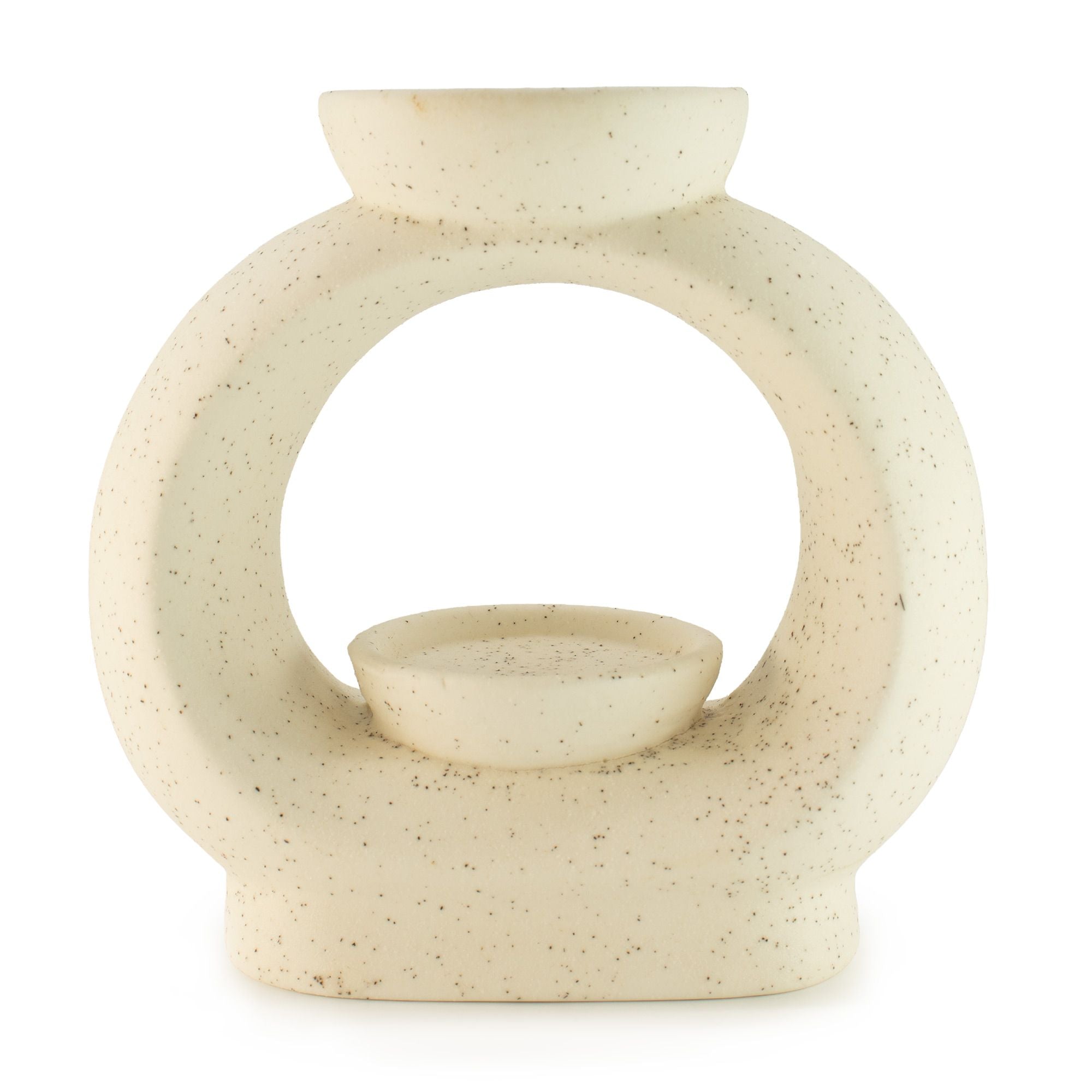 Ceramic Zen - Large Oval Pebble  - Speckled Off-White