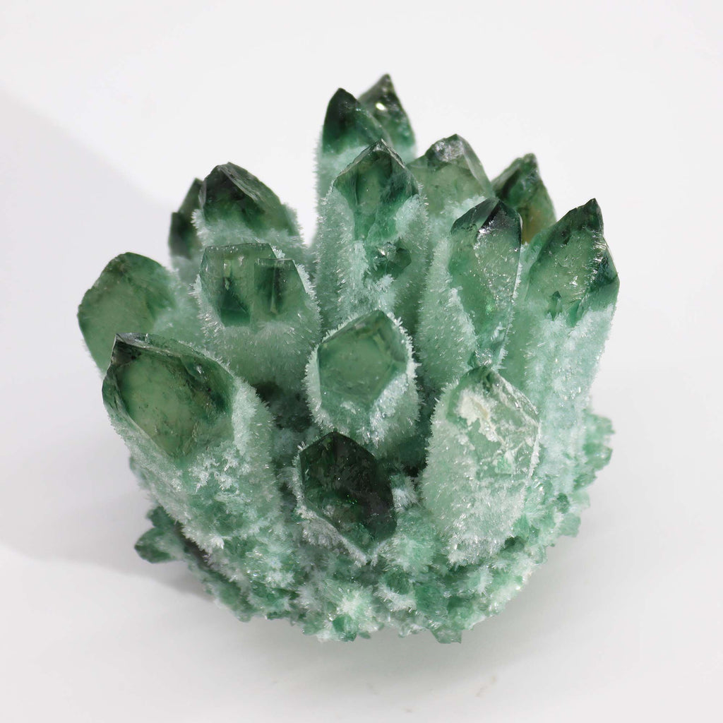 Green Ghost Quartz Cluster | Natural Crystal Specimen (approx. 333g)
