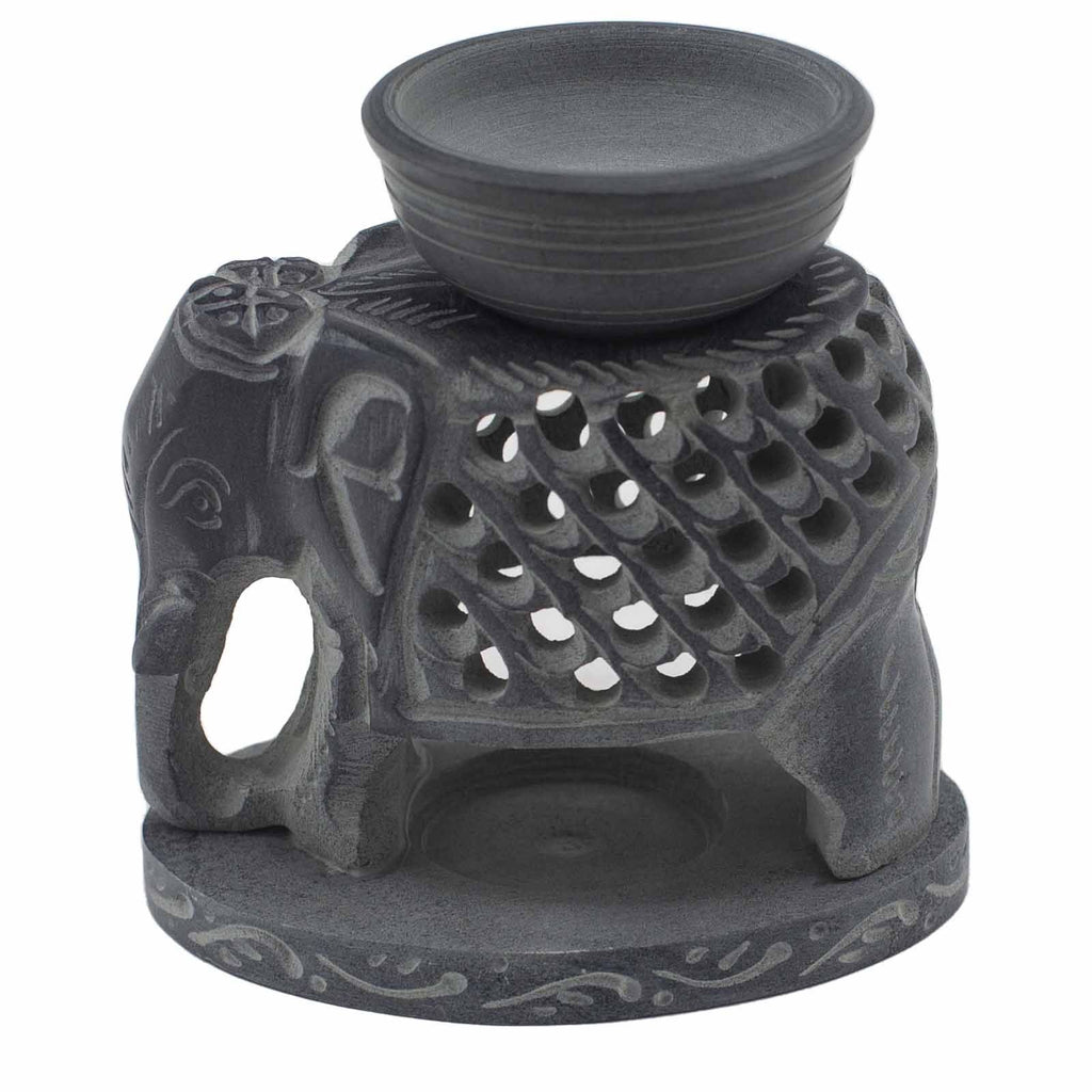 Soapstone Oil Burner - Standing Elephant