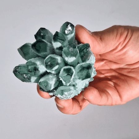 Green Ghost Quartz Cluster | Natural Crystal Specimen (approx. 333g)