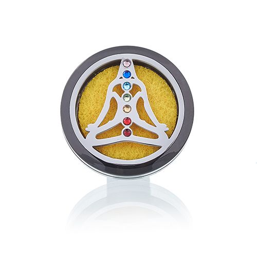 Car Diffuser Kit - Pewter Yoga Chakra
