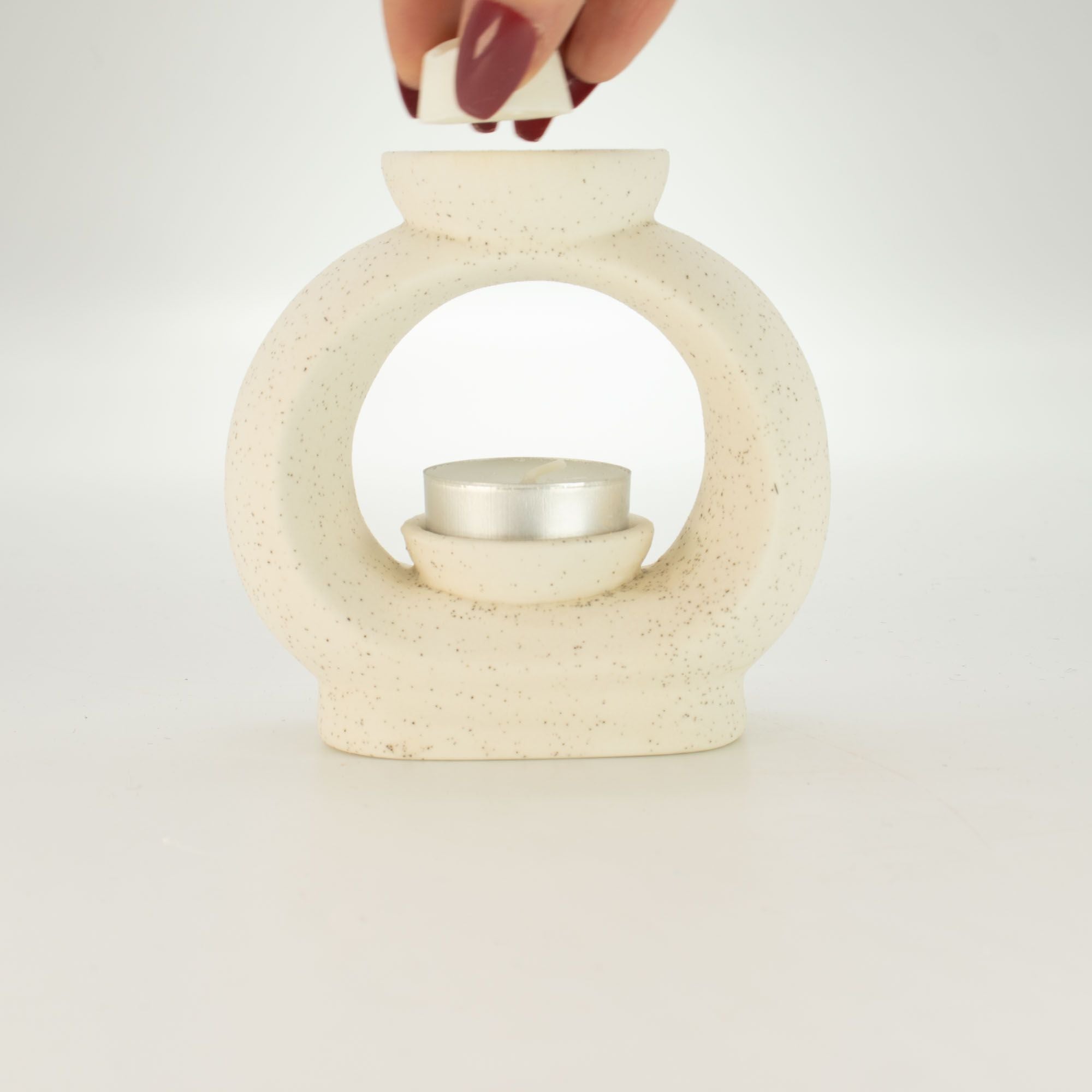 Ceramic Zen - Large Oval Pebble  - Speckled Off-White