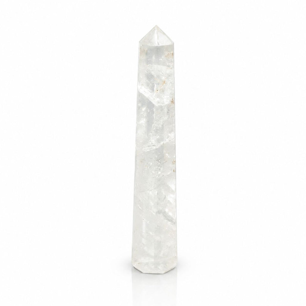 Rock Crystal Obelisk Crystal Point | Six-Faceted Tower, approx. 17cm