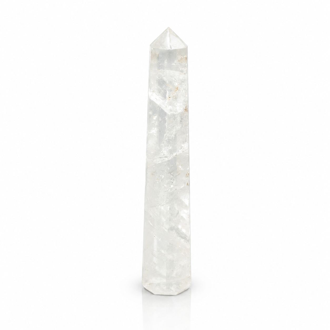 Rock Crystal Obelisk Crystal Point | Six-Faceted Tower, approx. 17cm