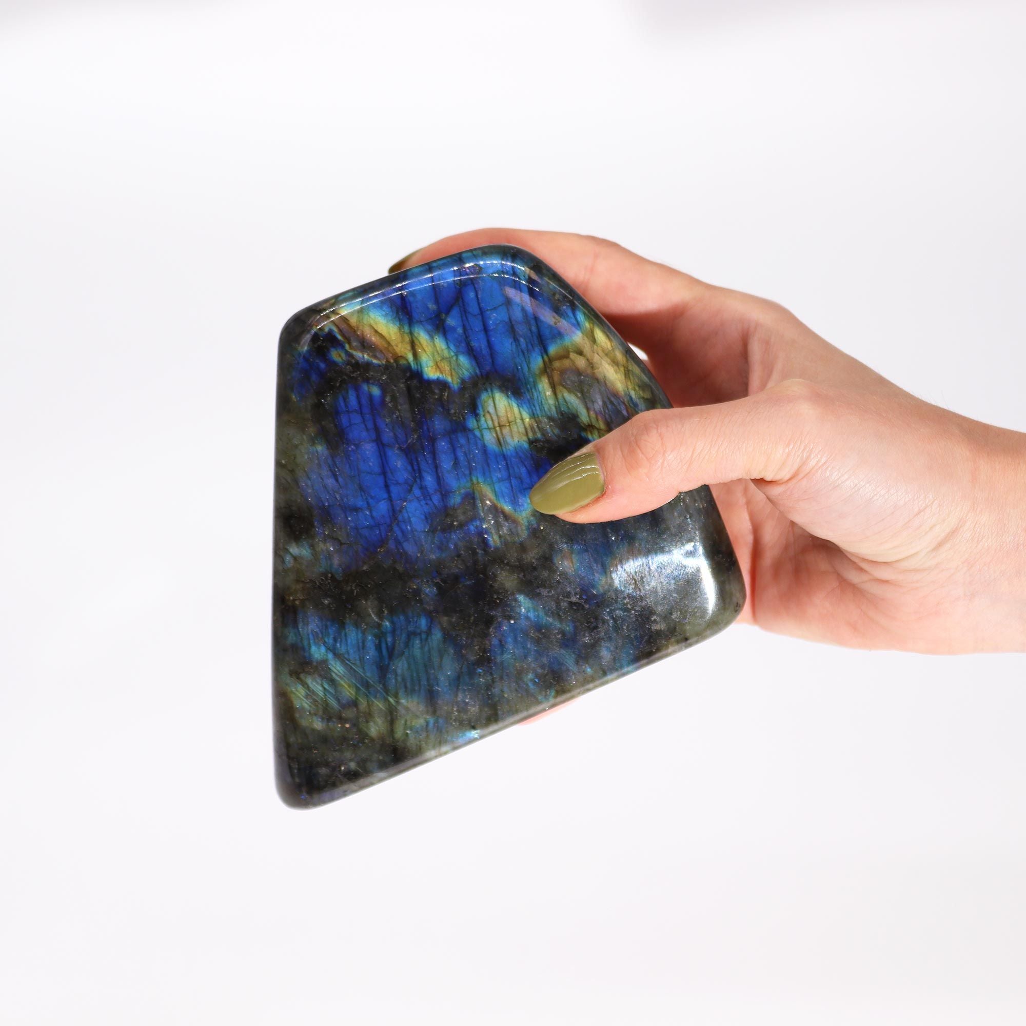 Madagascar Labradorite Statement Stone | Large Crystal Specimen (900–1100g | 140–170mm)