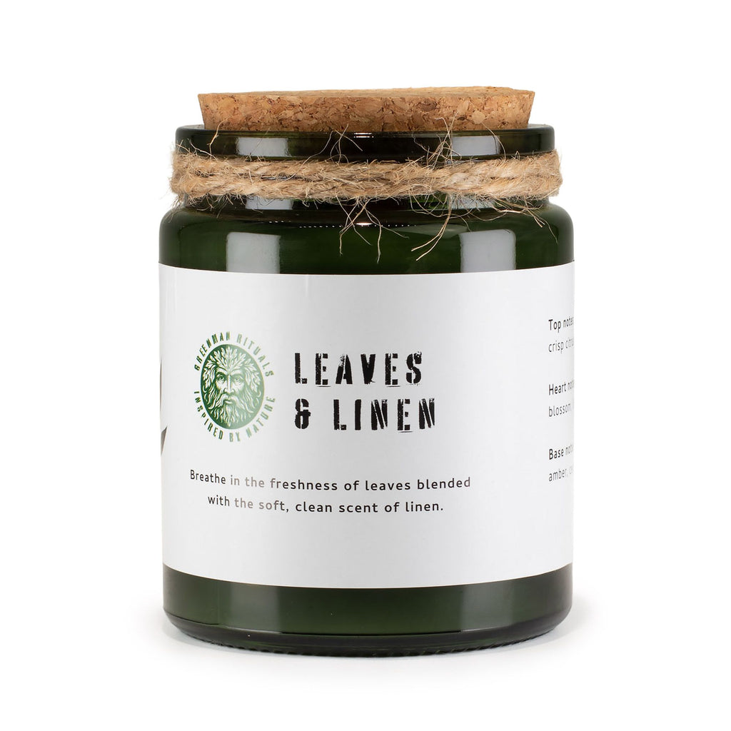 Woodwick Soy Candle - Leaves & Linen