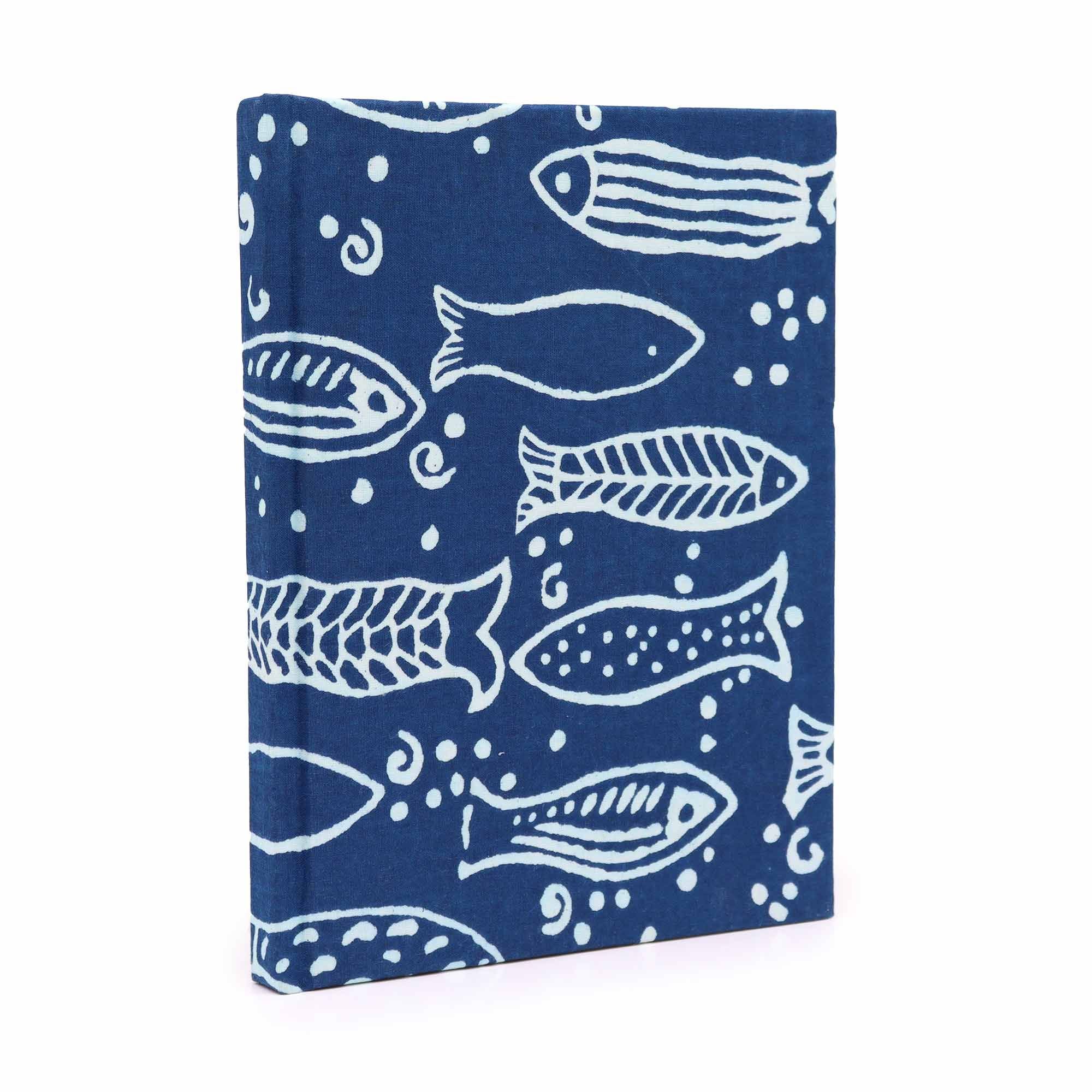 Cotton Bound Notebooks- Indigo Fish