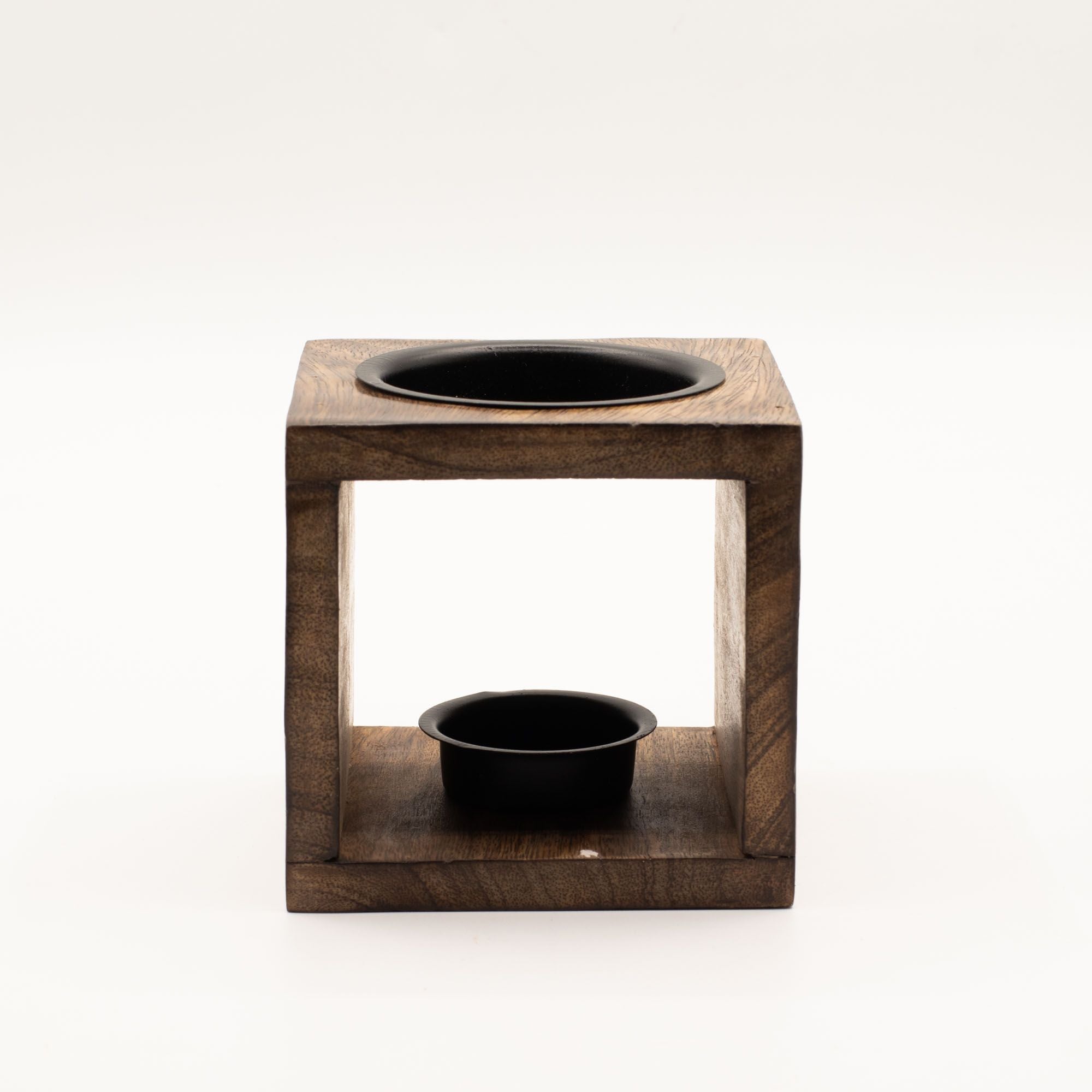Square Mango Wood Wax Warmer - Yin Yang