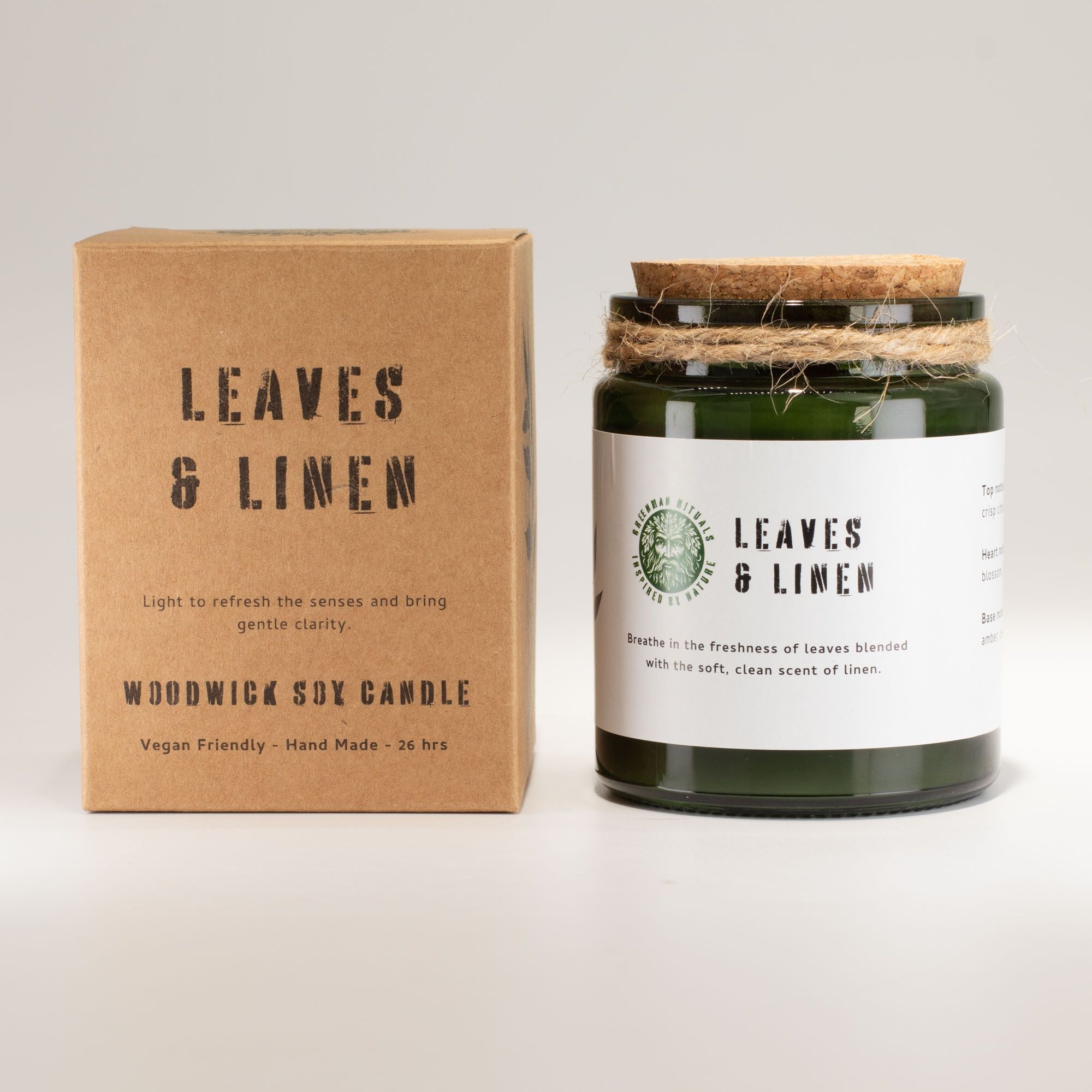 Woodwick Soy Candle - Leaves & Linen