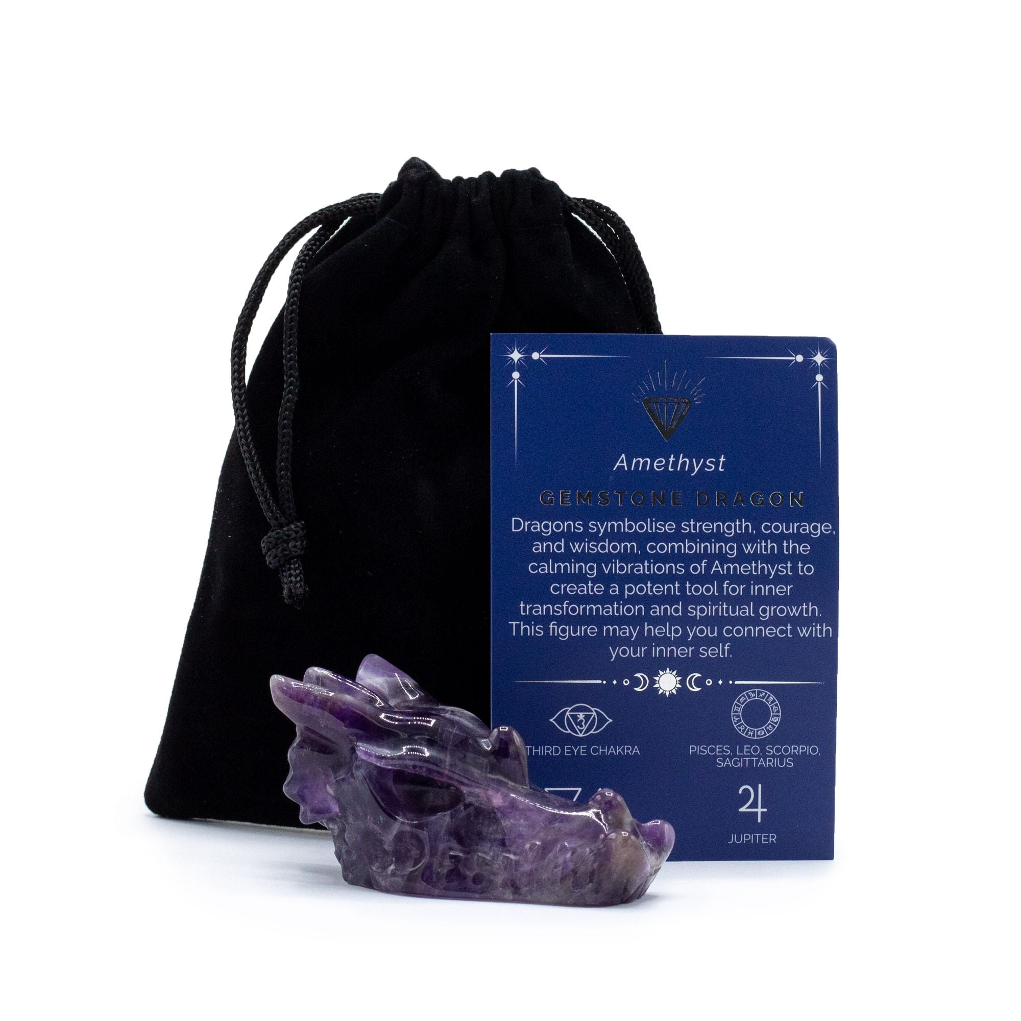 Hand-carved Amethyst Large Dragon Head Crystal Sculpture