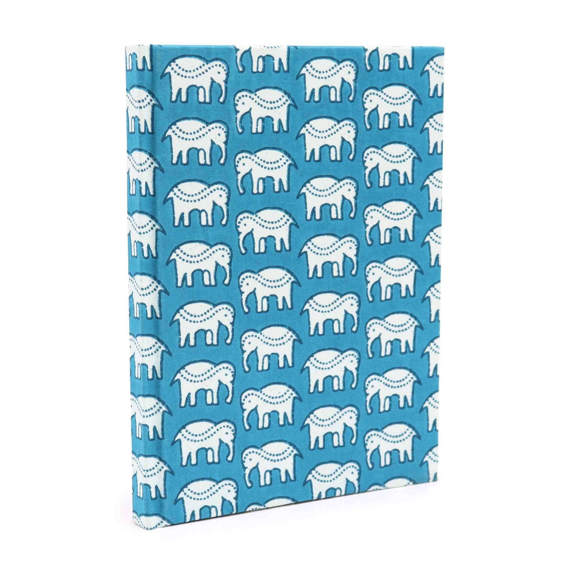 Cotton Bound Notebooks - Teal Elephants