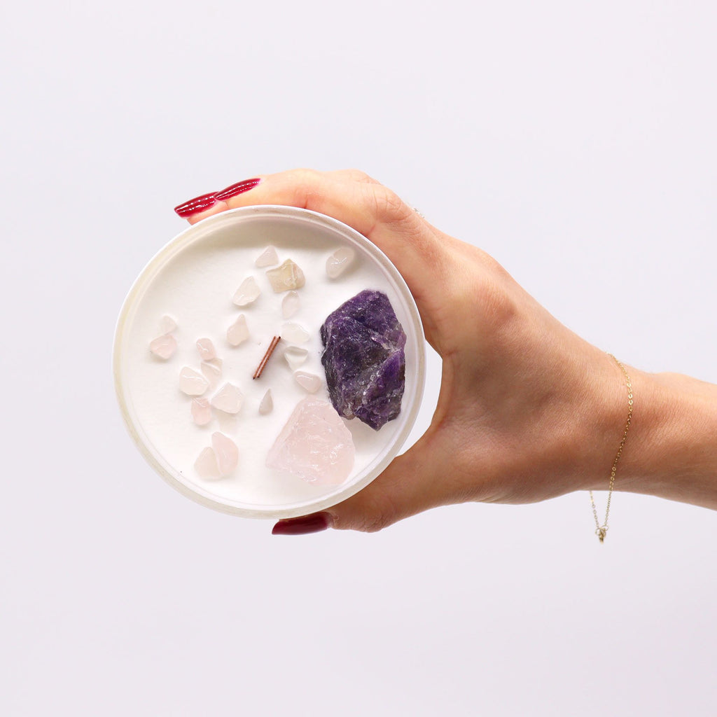 Chakra Crystal Soy Candles - Third Eye Chakra