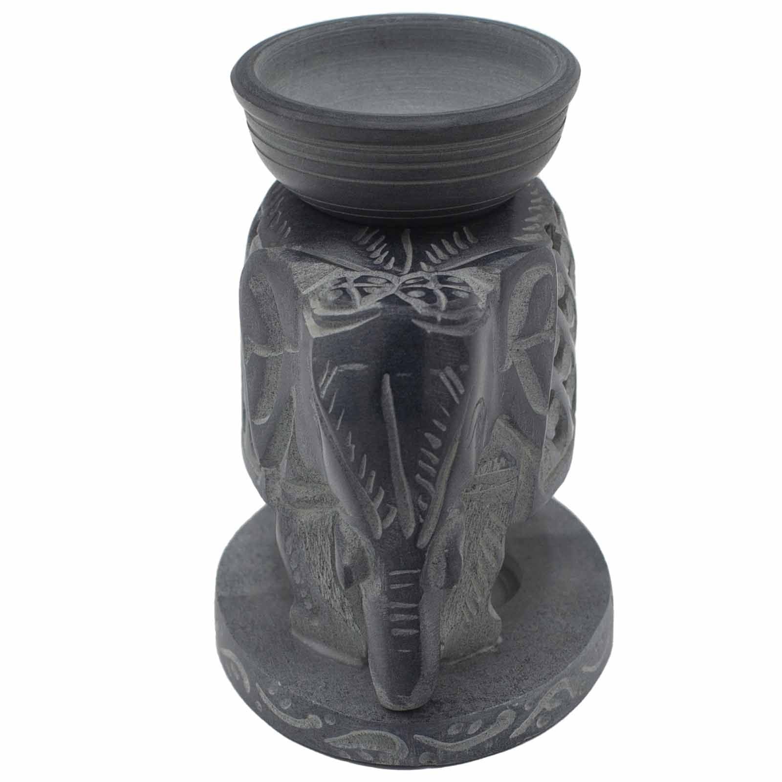 Soapstone Oil Burner - Standing Elephant
