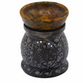 Soapstone- Mandala Flower - Black & Yellow