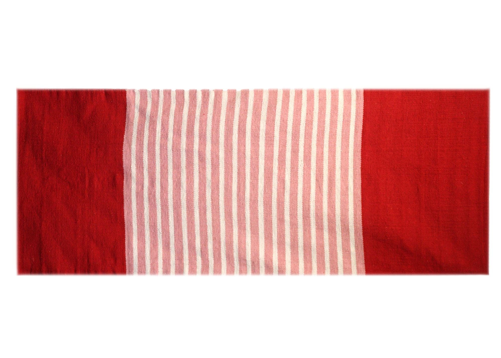 Indian Cotton Rug- Red/Pink