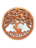 Wooden Tree of Life Frangipani Panel