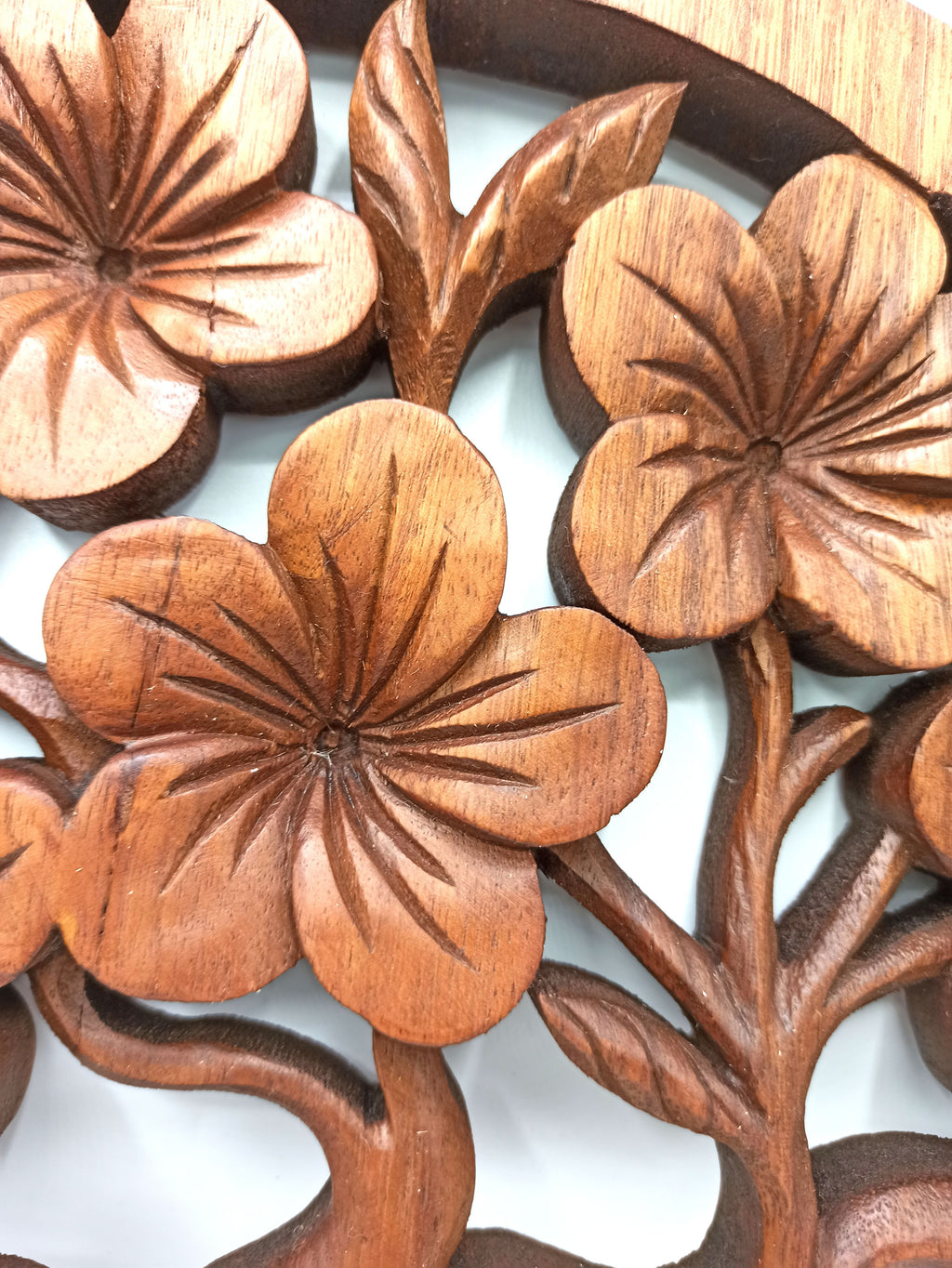 Wooden Tree of Life Frangipani Panel
