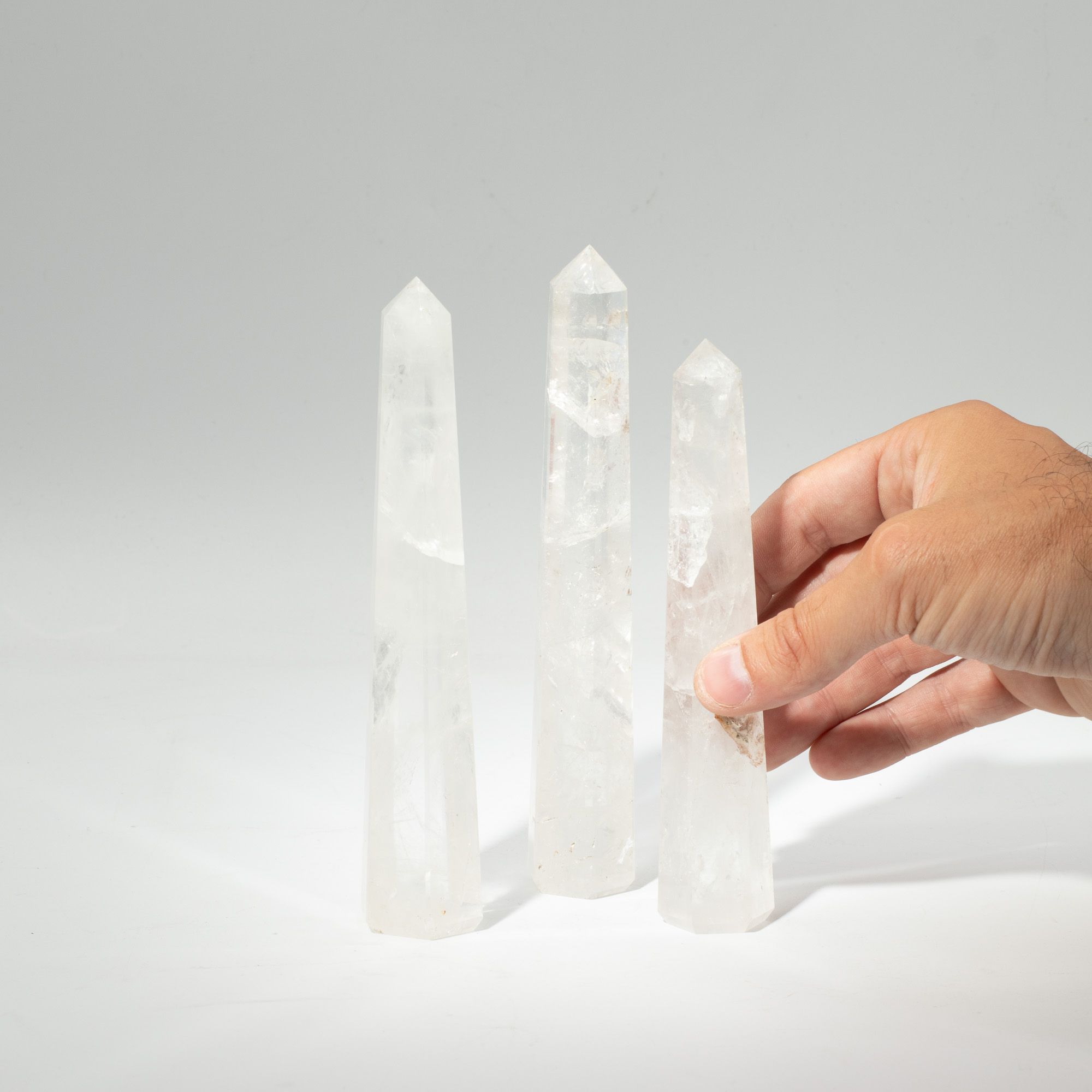 Rock Crystal Obelisk Crystal Point | Six-Faceted Tower, approx. 17cm