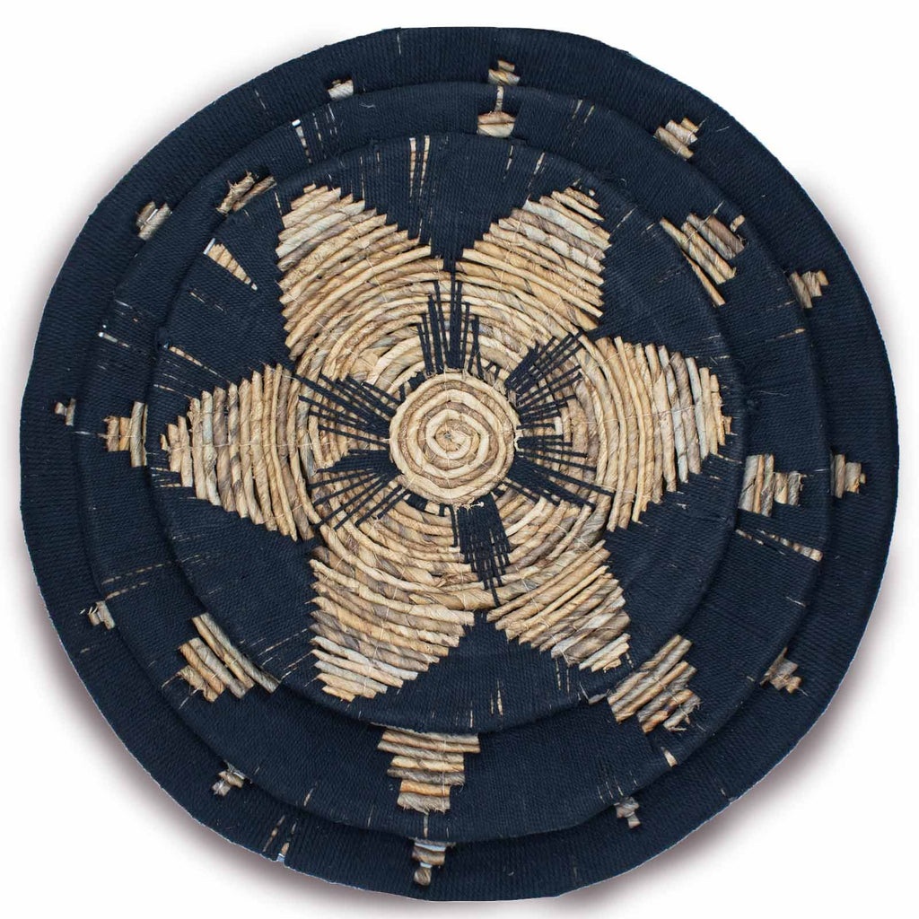 Set of Three Seagrass Bowls Wall Art - Black