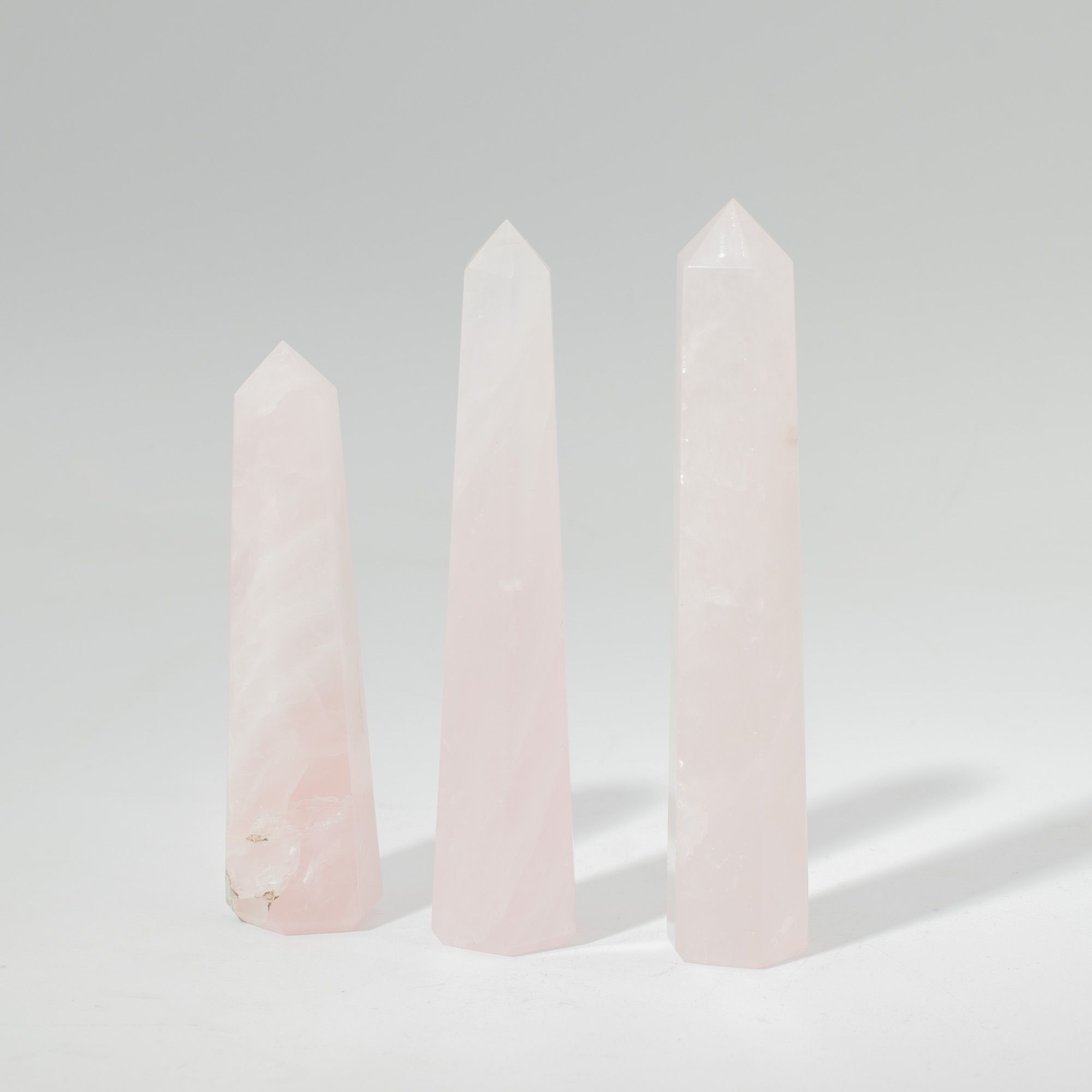 Rose Quartz Obelisk Crystal Point | Six Face Tower, approx. 11cm