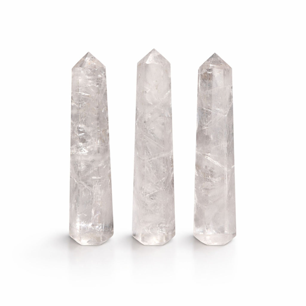 Clear Quartz Obelisk Crystal Point | Six Face Tower, approx. 11cm