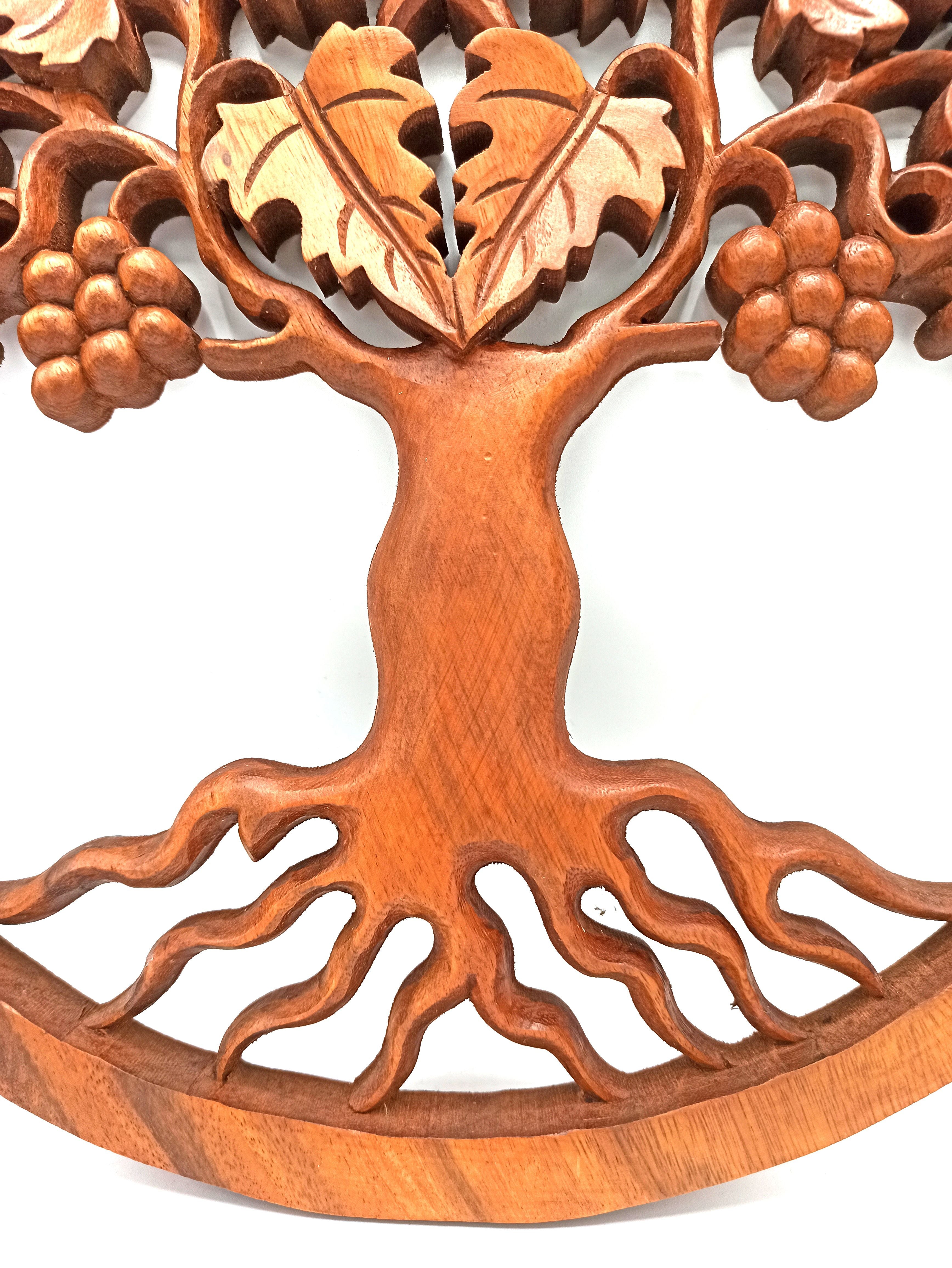 Wooden Tree of Life Grapes Panel