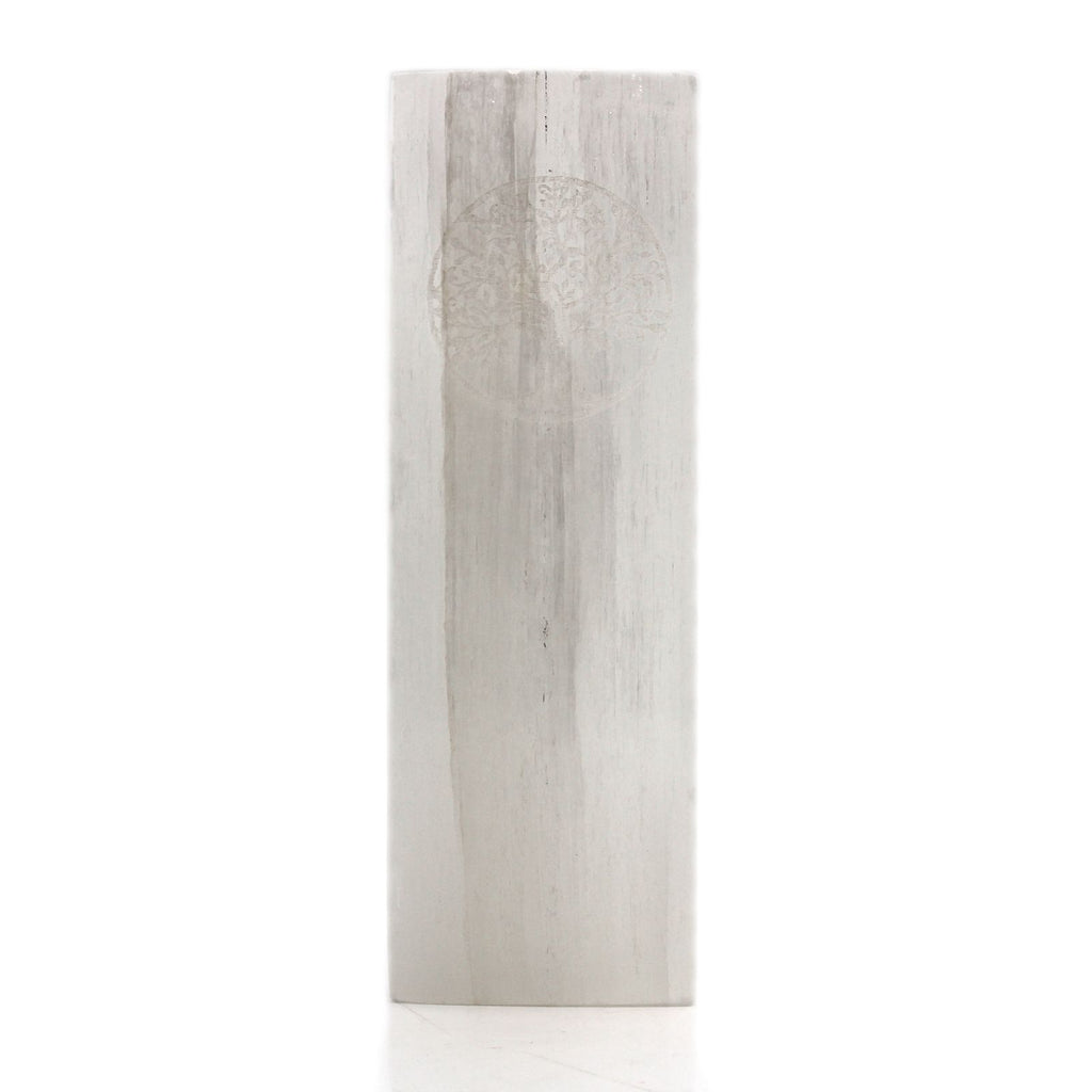 Selenite Block Lamp - Tree of Life