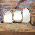Set of 3 Pebble Shaped Mirrors - Mango Wood - Light