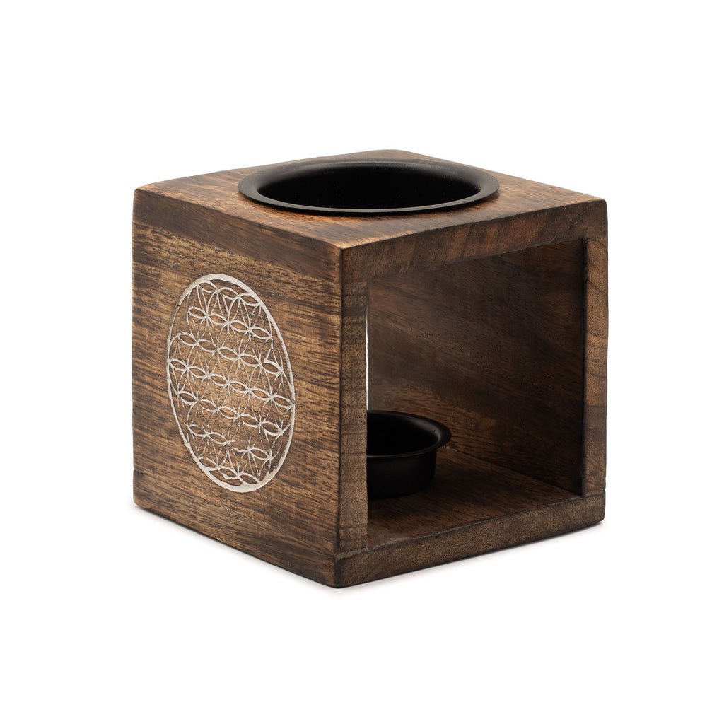Square Mango Wax Warmer - Flower of Life