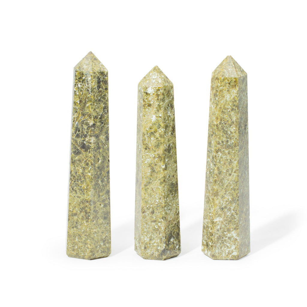 Epidote Obelisk Crystal Point | Six Face Tower, approx. 11cm