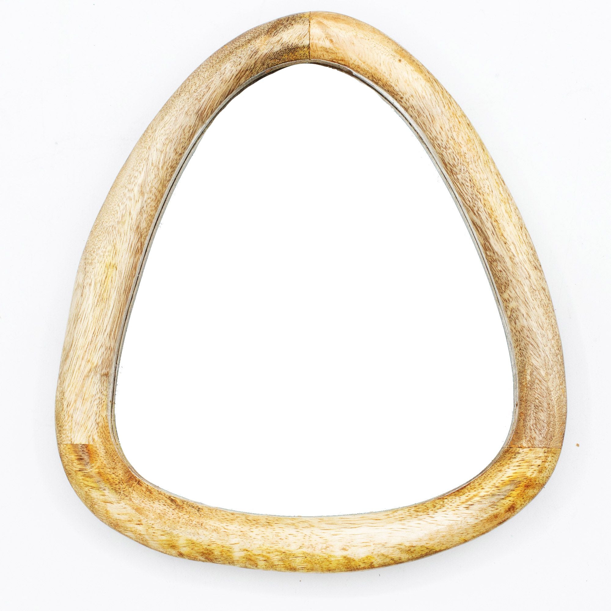 Set of 3 Pebble Shaped Mirrors - Mango Wood - Light