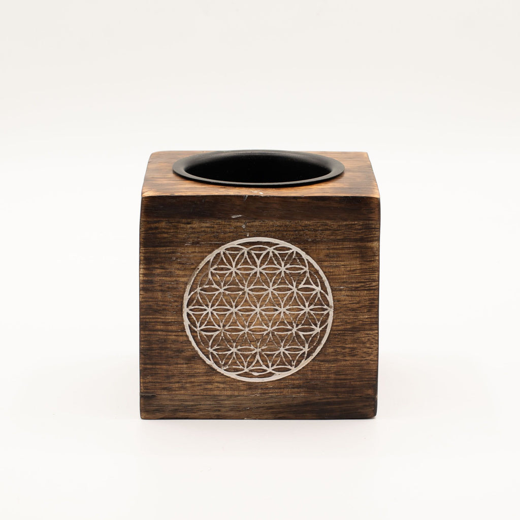 Square Mango Wax Warmer - Flower of Life