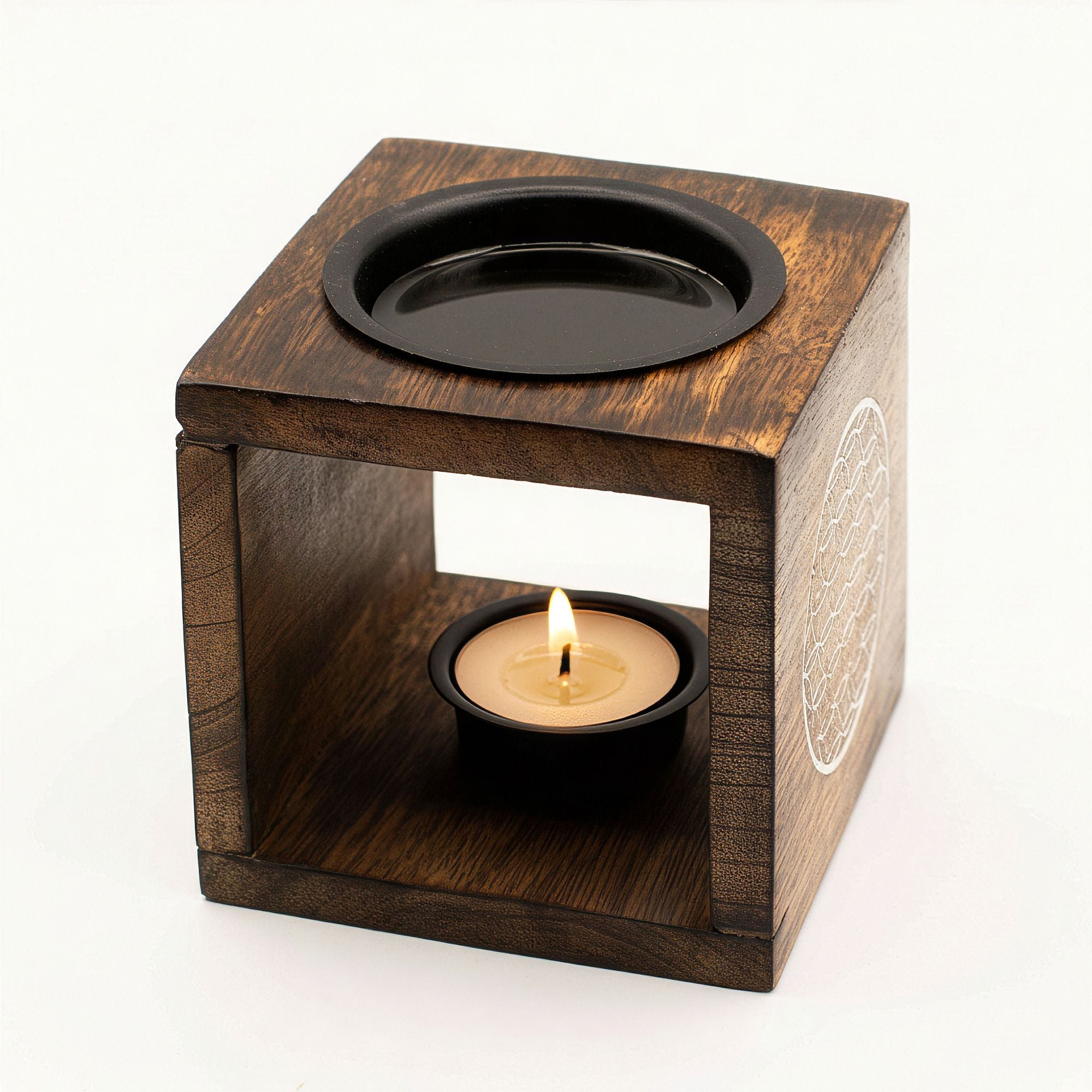 Square Mango Wax Warmer - Flower of Life