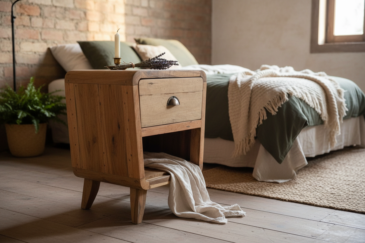 Bedside Table - Recycled Wood