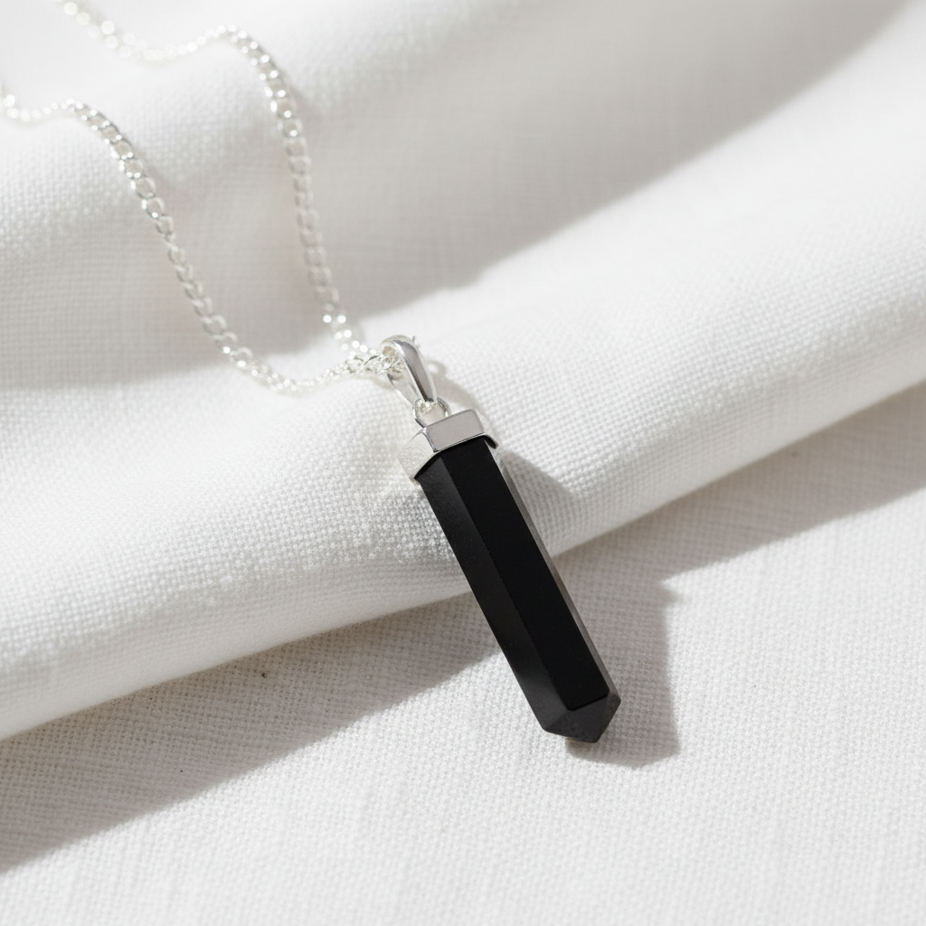 Black Agate Classic Point Pendant - Product Shot