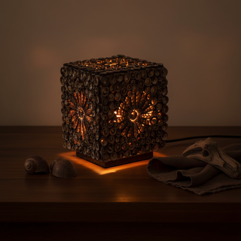 Boho Chocolate Twist Shell Lamp Lifestyle