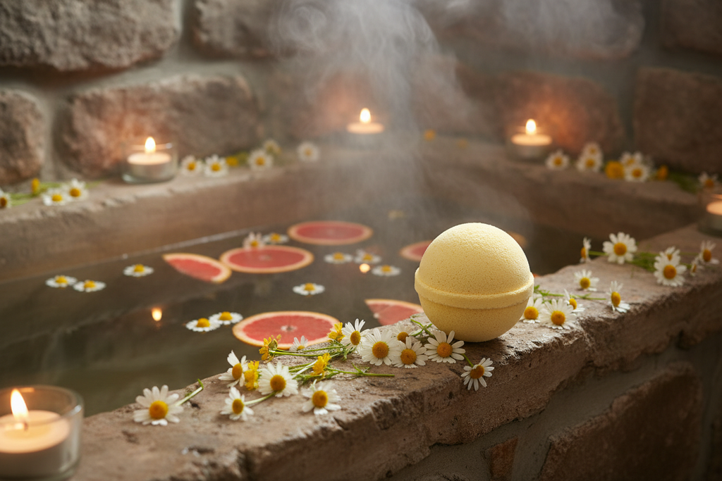 Chamomile & Grapefruit Bath Bomb - Rustic Spa