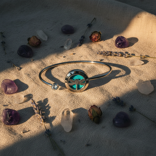 Dragonfly Bracelet Flat Lay