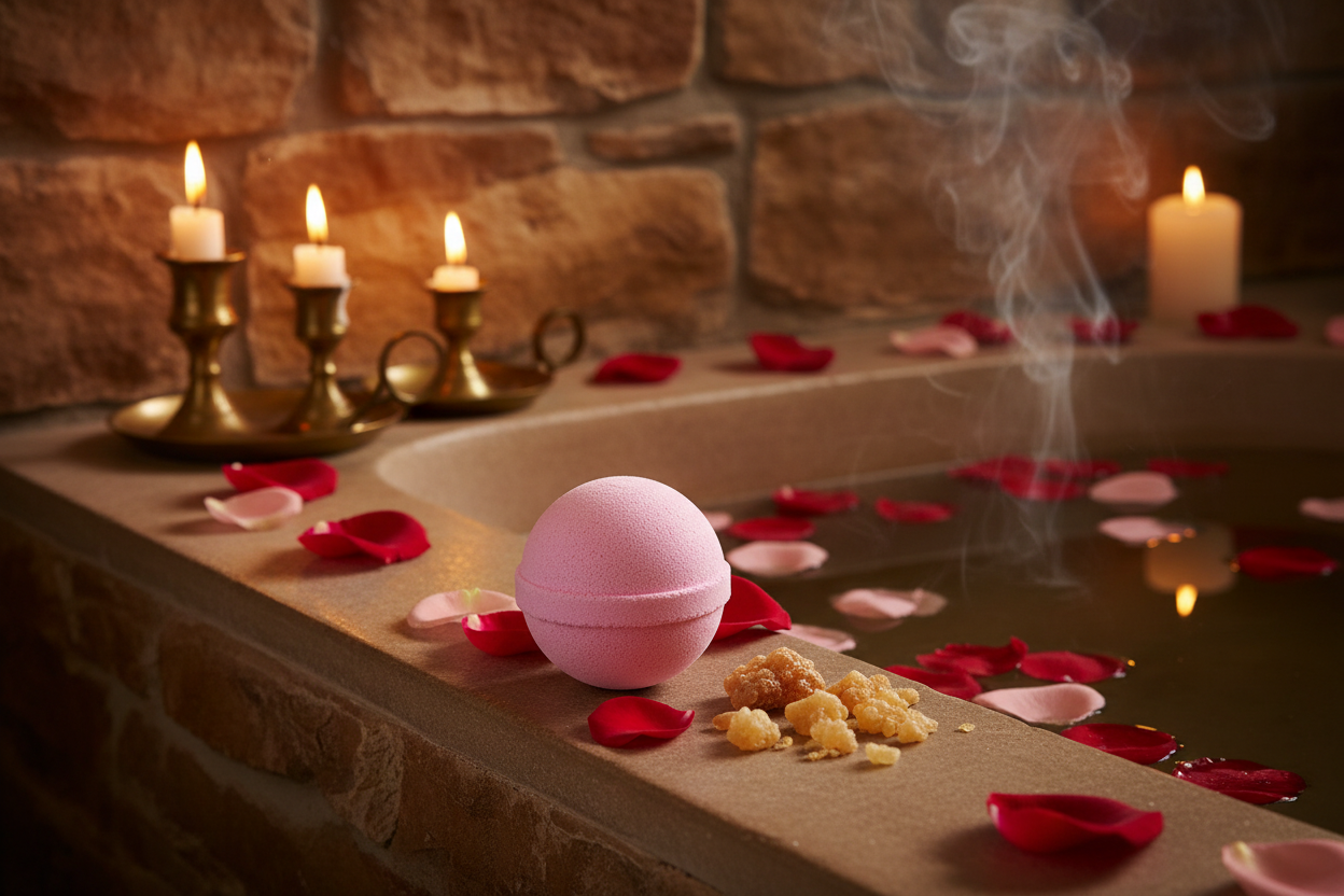 Frankincense & Rose Bath Bomb - Rustic Spa