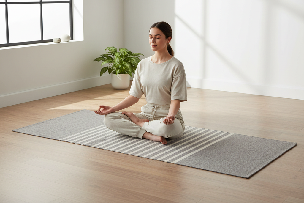 Indian Cotton Rug Grey - Yoga