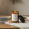 Lavender and Geranium Candle with Smaller Label