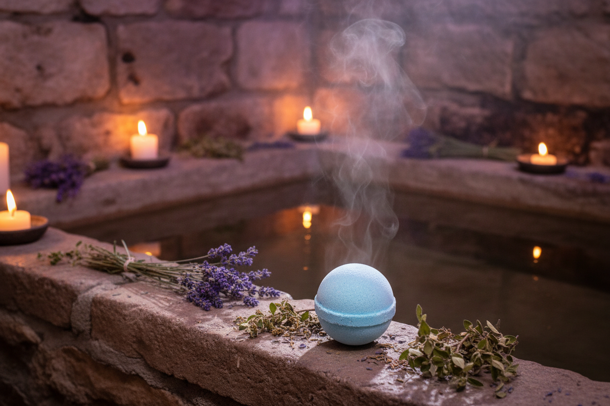 Lavender & Marjoram Bath Bomb - Rustic Spa